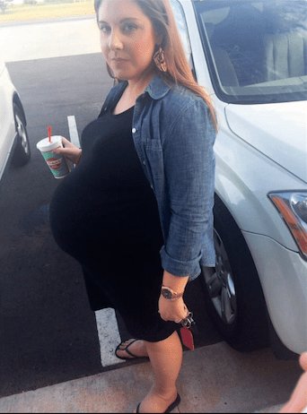 Please take a moment and admire this photo my sister took of me in the parking lot at Tucker's Onion Burger a few days before I went into labor. Don't I look thrilled?